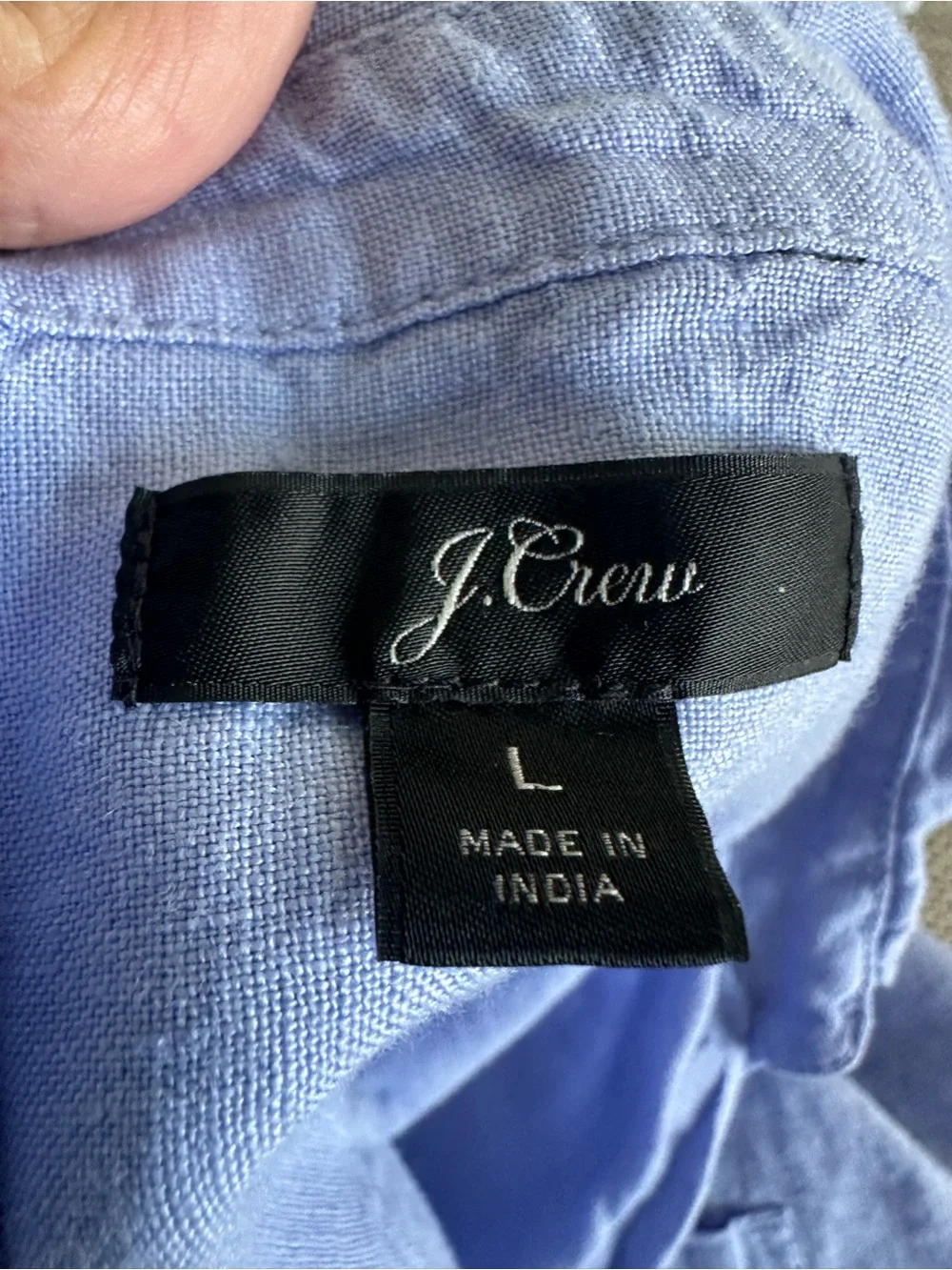 J. Crew Light Blue Short-Sleeve 100 Percent Linen V Neck Shirt